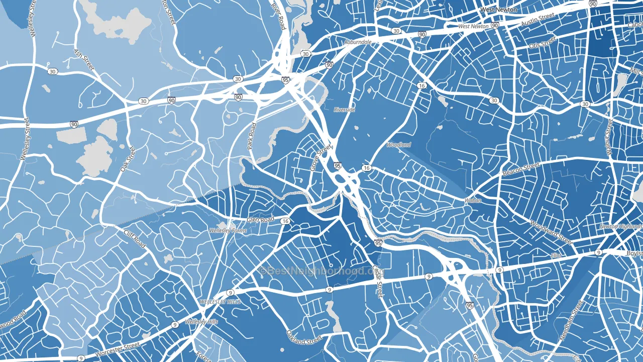 02462, MA block-group political-lean map