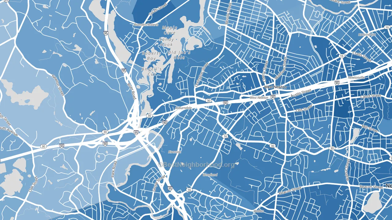 02466, MA block-group political-lean map