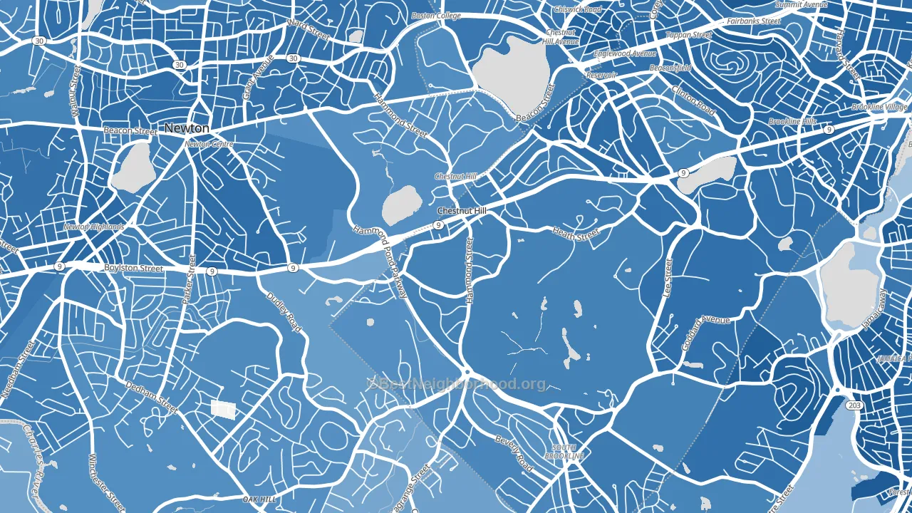02467, MA block-group political-lean map