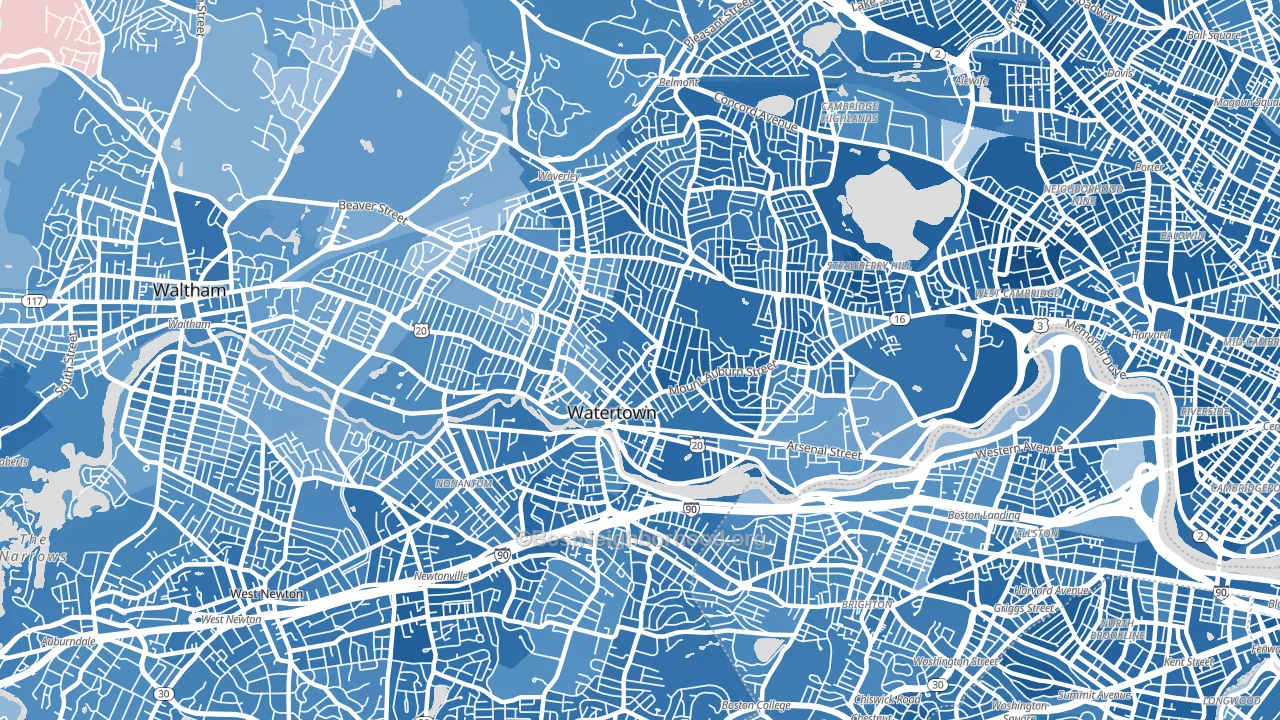02472, MA block-group political-lean map