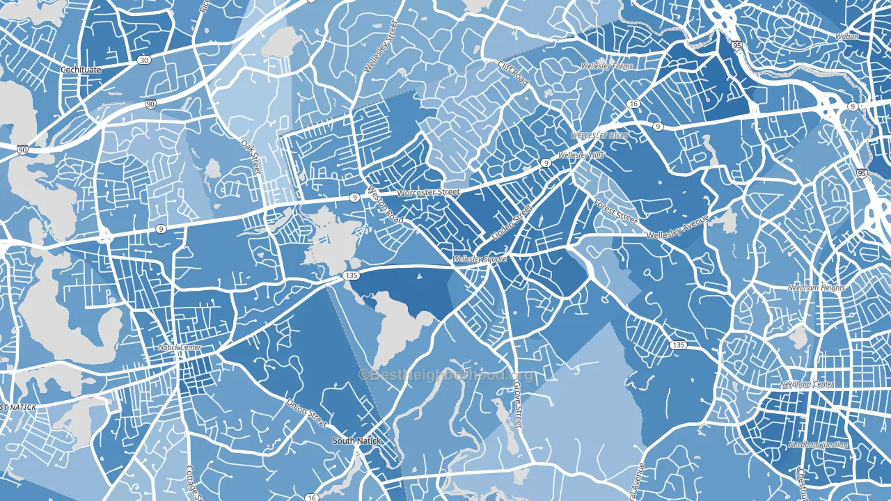 02482, MA block-group political-lean map