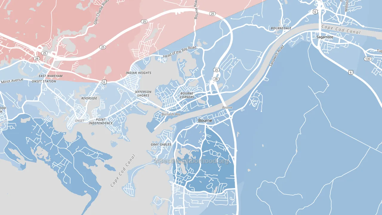 02532, MA block-group political-lean map