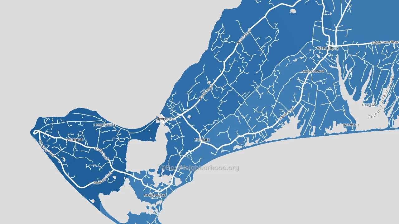 02535, MA block-group political-lean map
