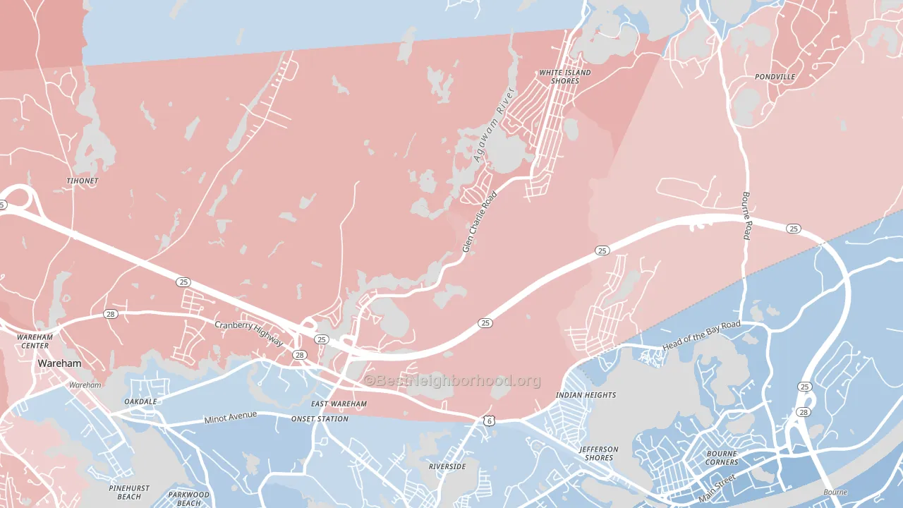 02538, MA block-group political-lean map