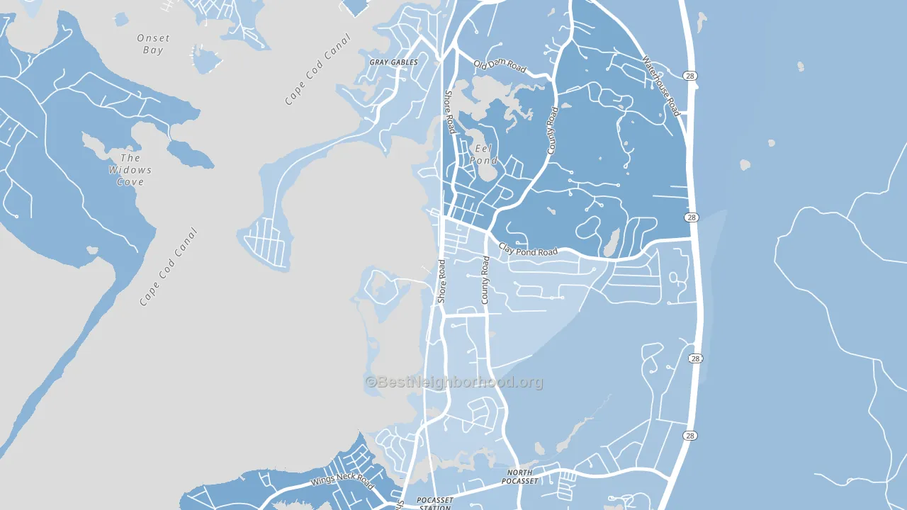 02553, MA block-group political-lean map