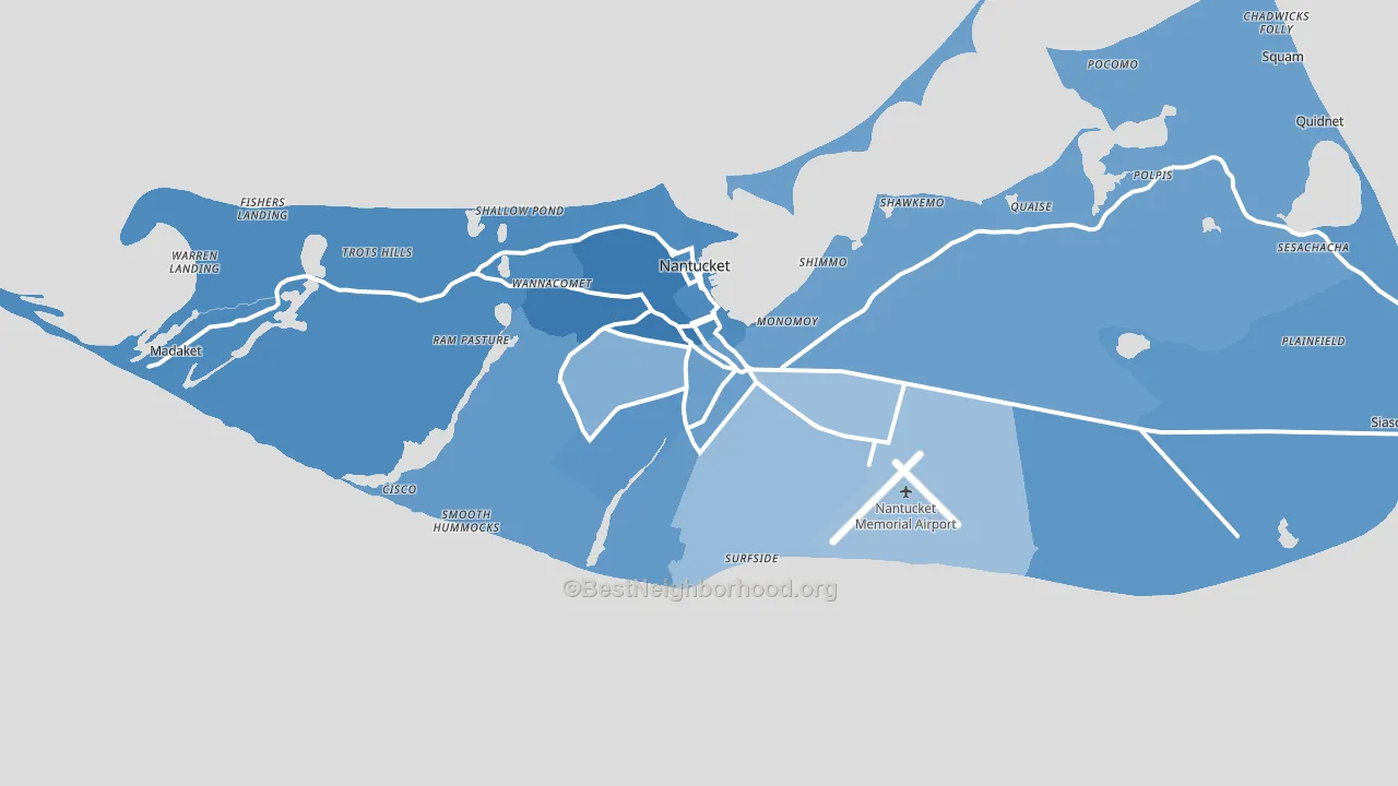 02554, MA block-group political-lean map