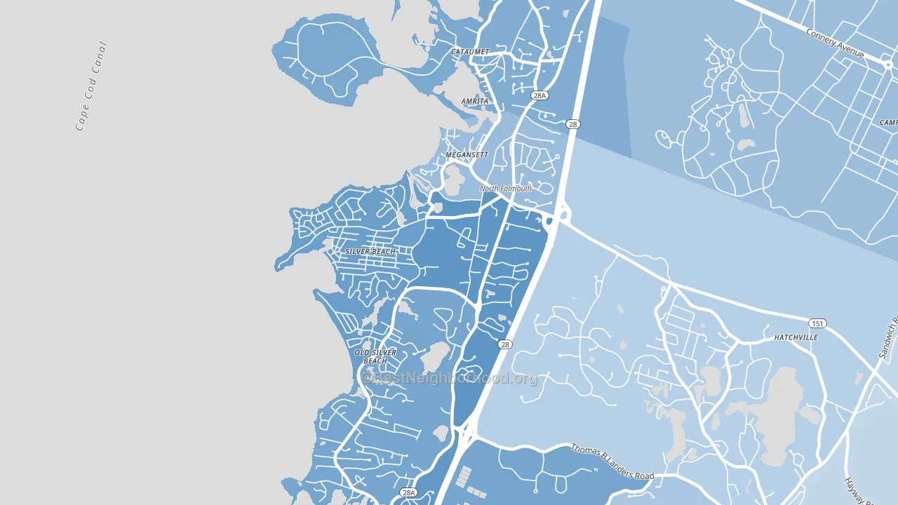 02556, MA block-group political-lean map