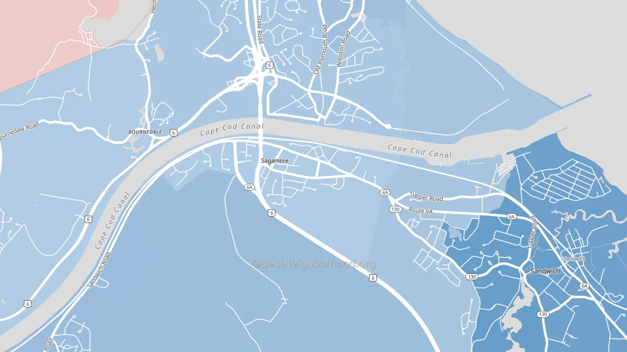 02561, MA block-group political-lean map