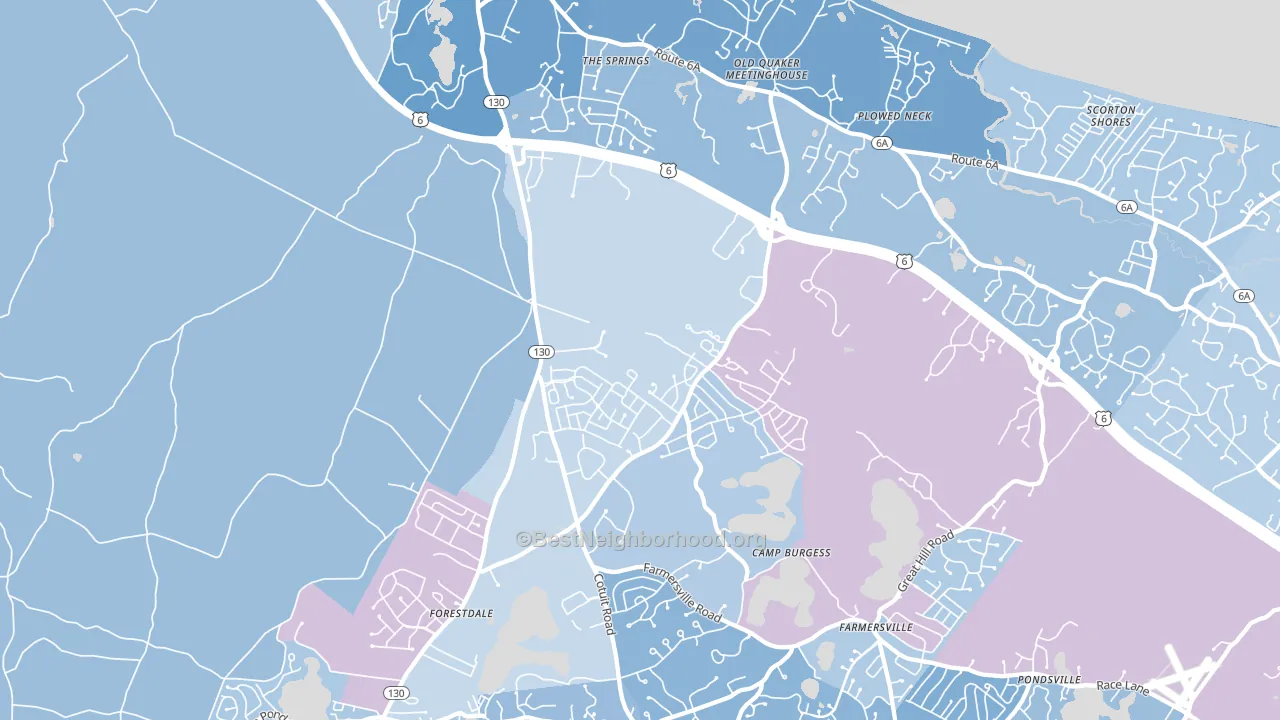 02563, MA block-group political-lean map