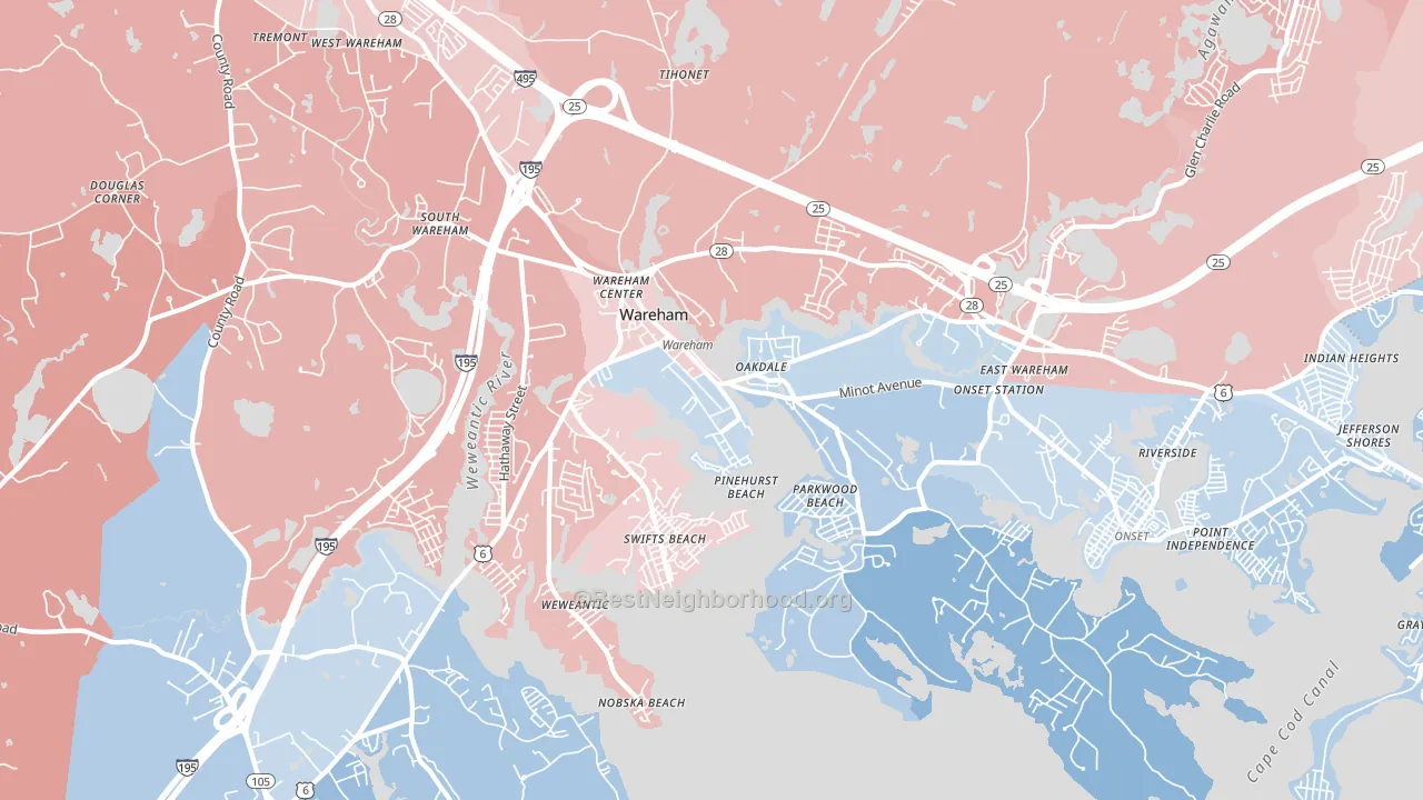02571, MA block-group political-lean map