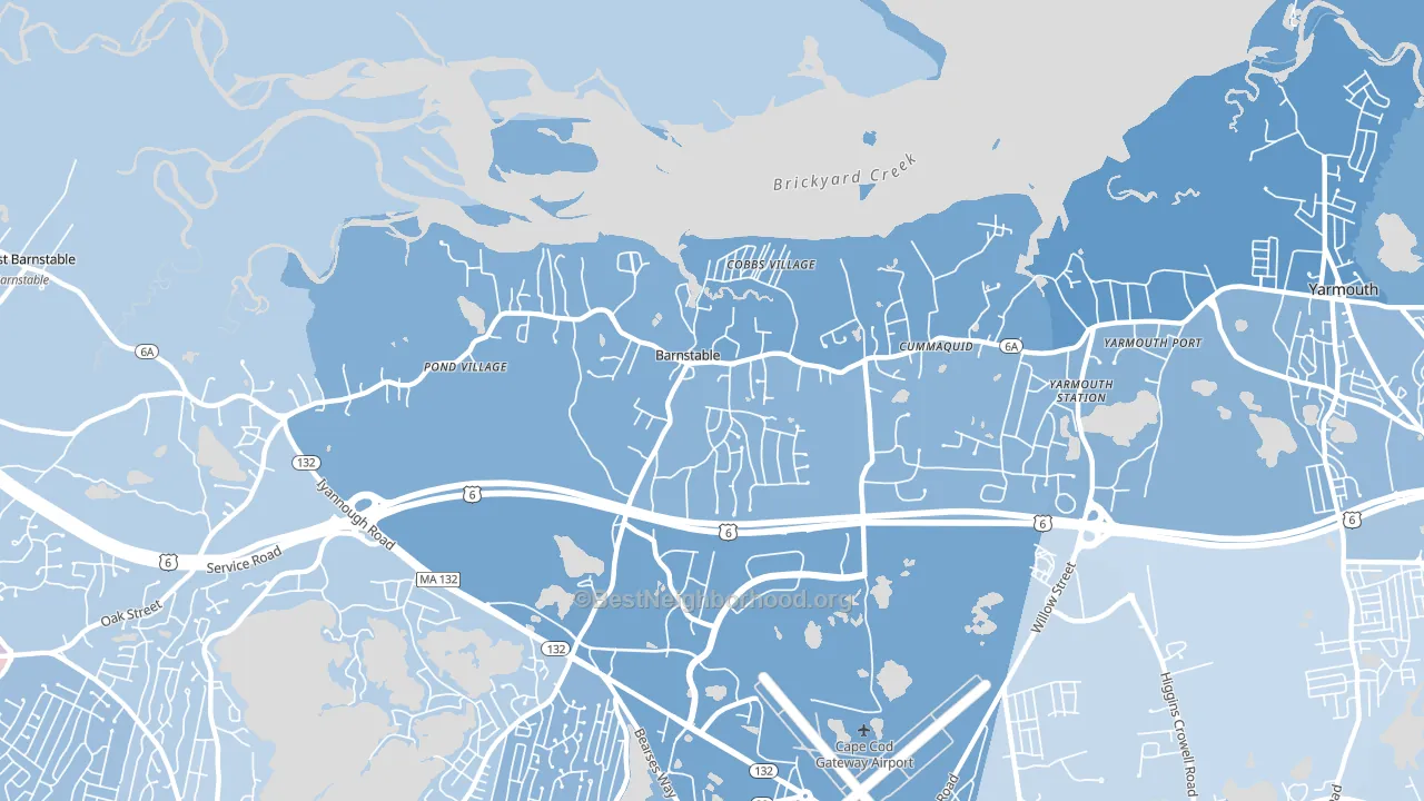 02630, MA block-group political-lean map