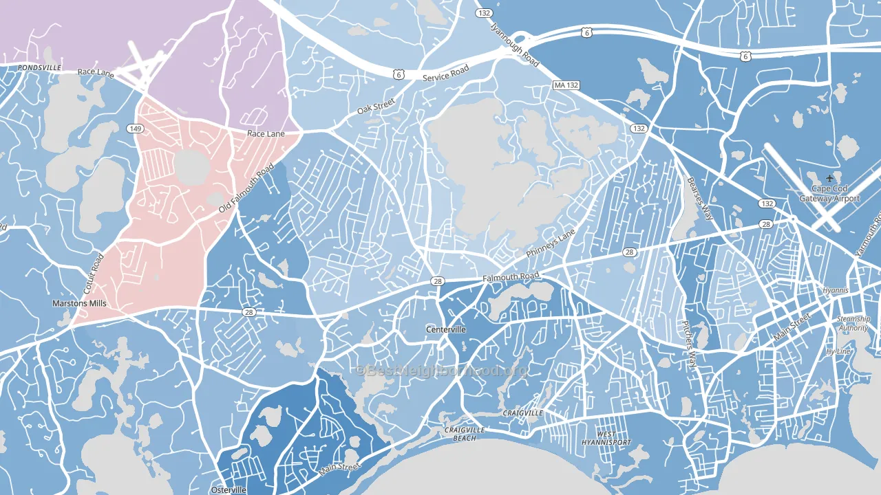 02632, MA block-group political-lean map