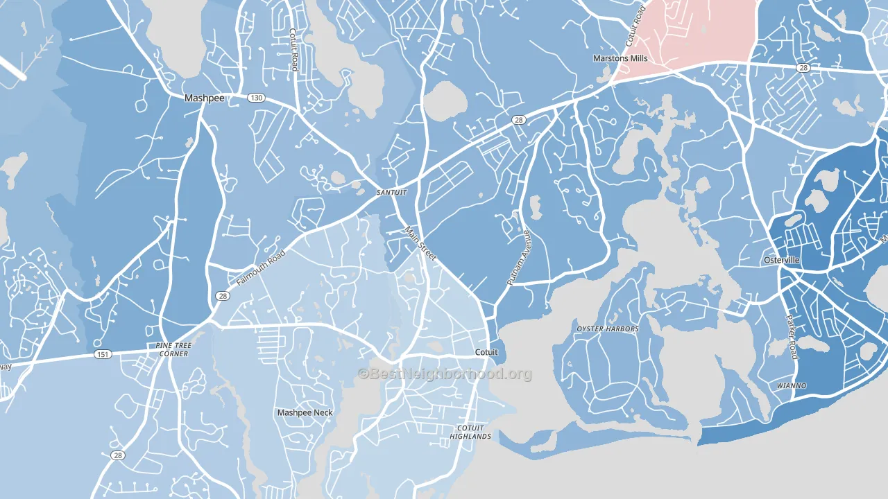 02635, MA block-group political-lean map