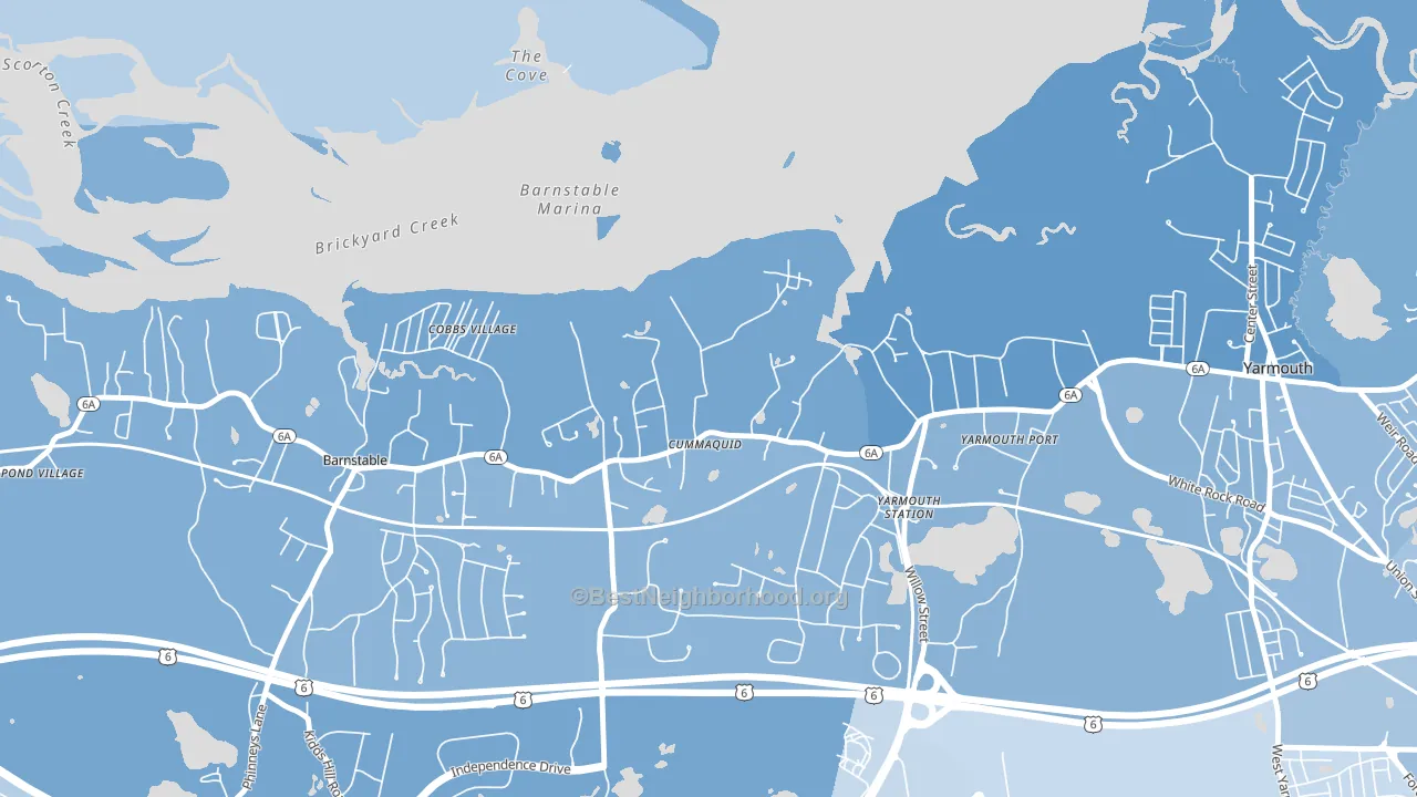 02637, MA block-group political-lean map