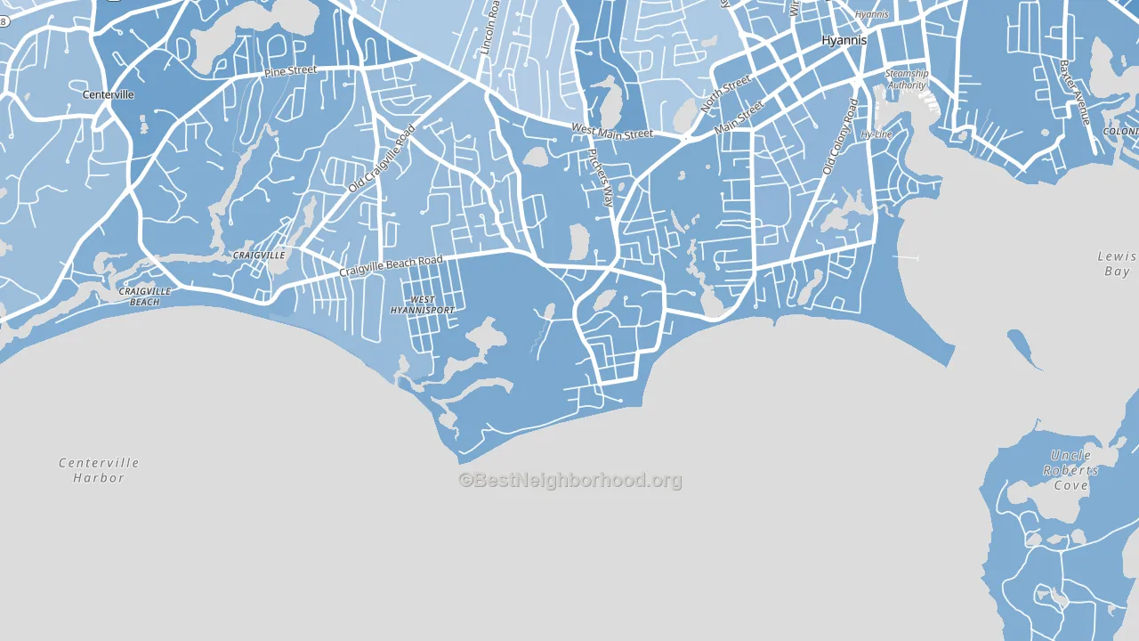 02647, MA block-group political-lean map