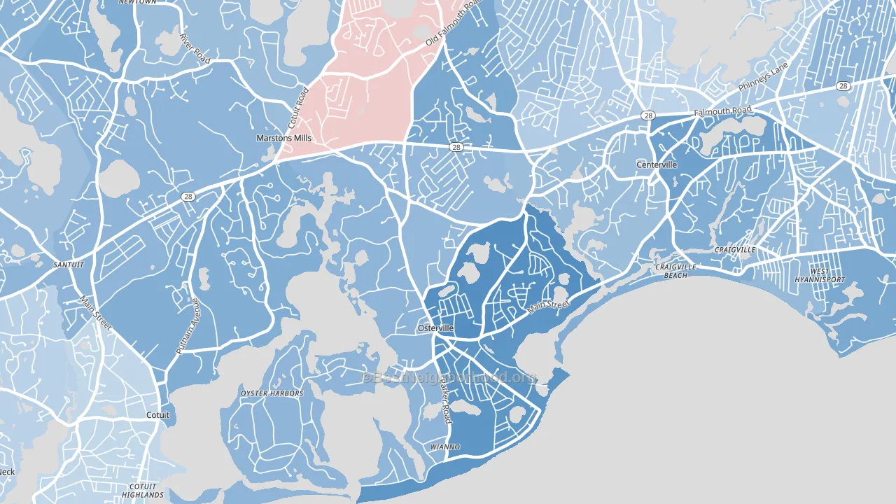 02655, MA block-group political-lean map