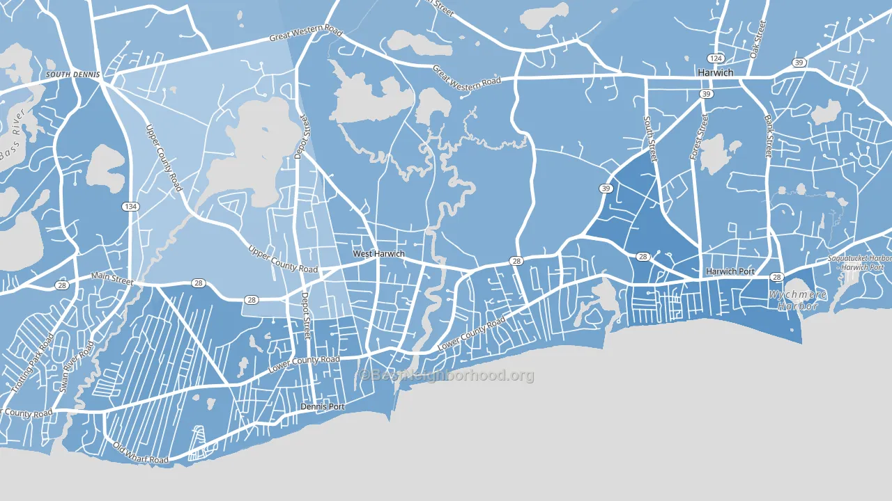 02671, MA block-group political-lean map