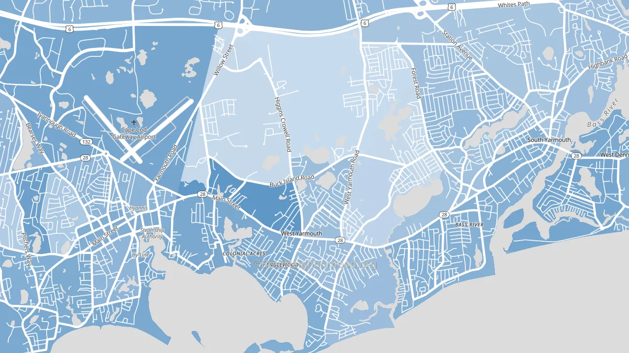 02673, MA block-group political-lean map