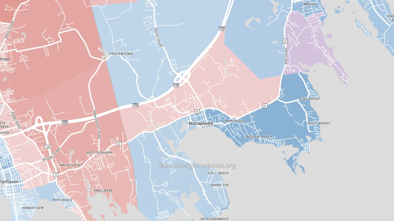 02739, MA block-group political-lean map