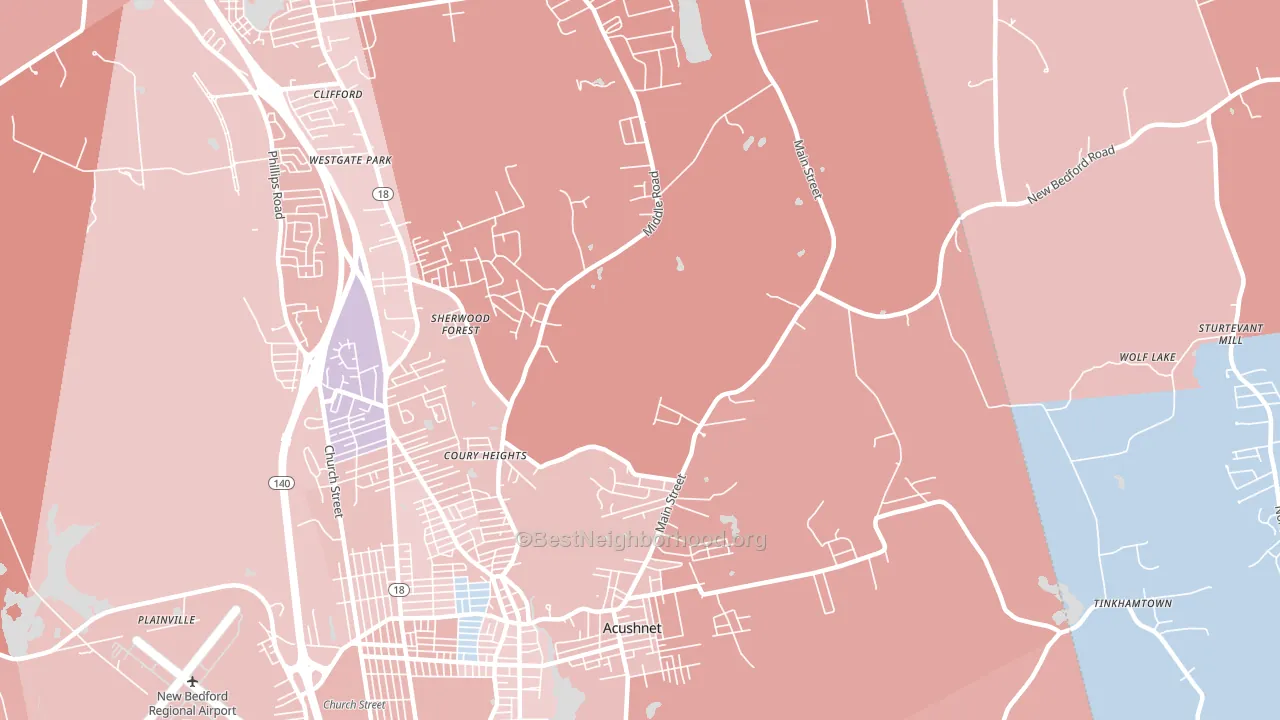 02743, MA block-group political-lean map