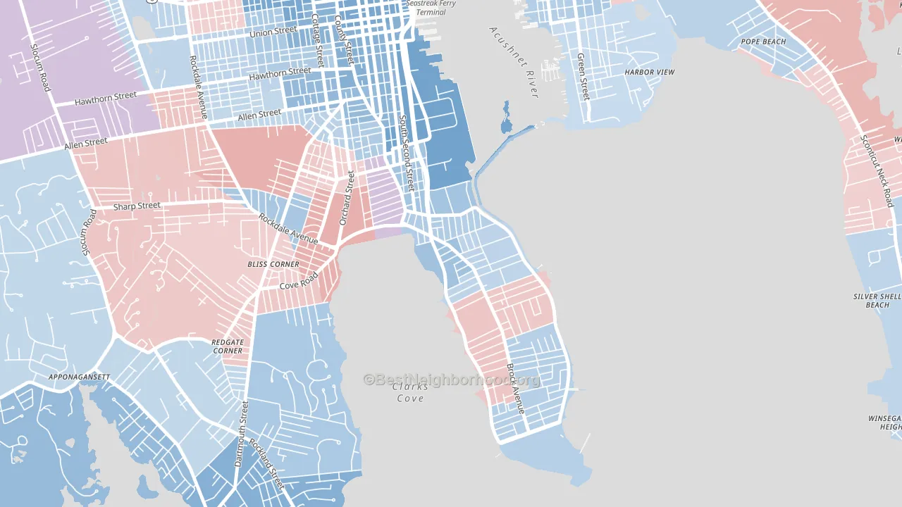 02744, MA block-group political-lean map