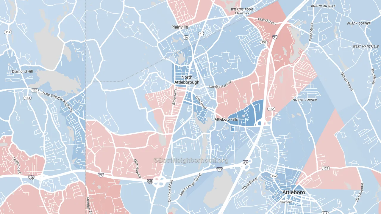 02760, MA block-group political-lean map