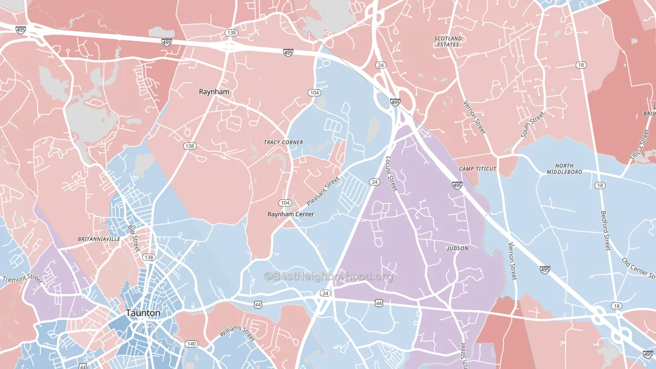 02767, MA block-group political-lean map