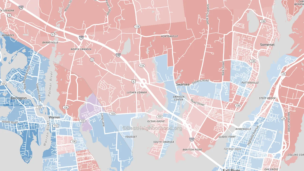 02777, MA block-group political-lean map
