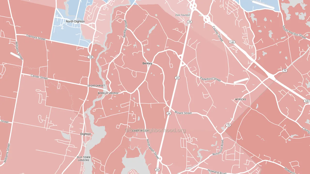 02779, MA block-group political-lean map