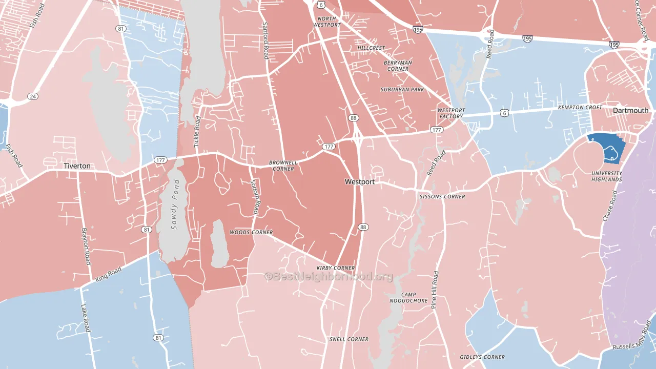 02790, MA block-group political-lean map