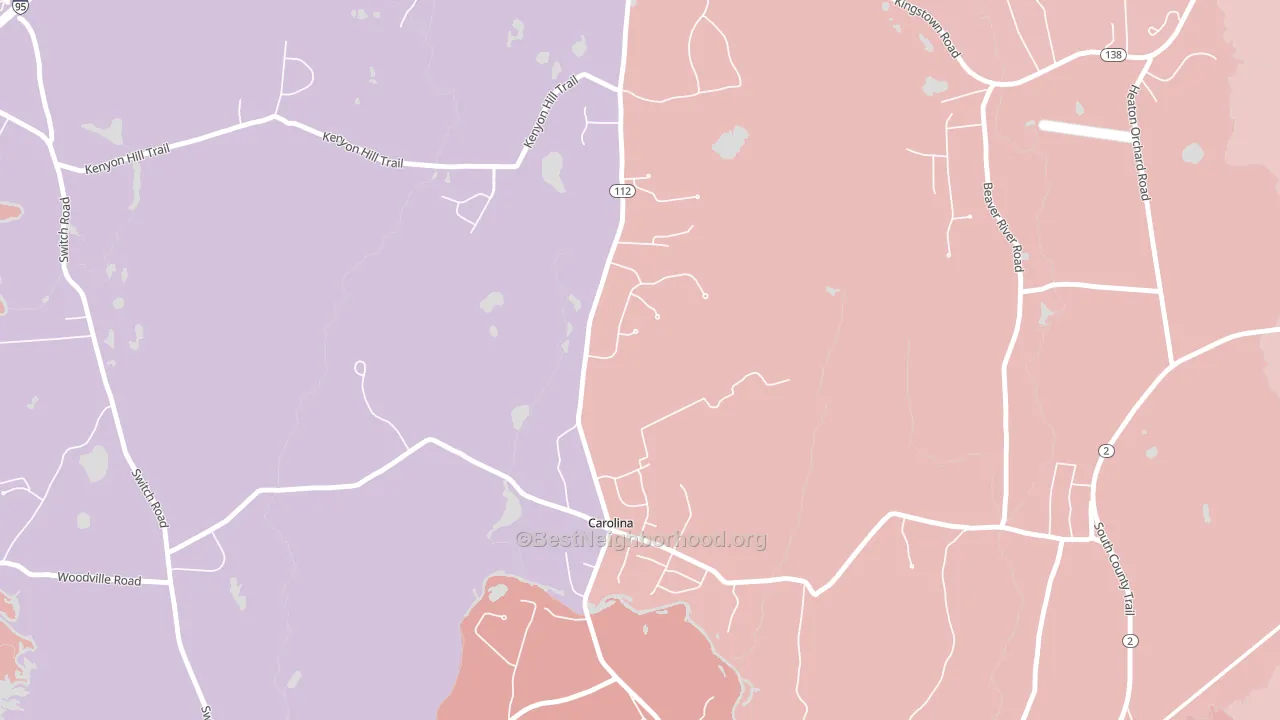 02812, RI block-group political-lean map