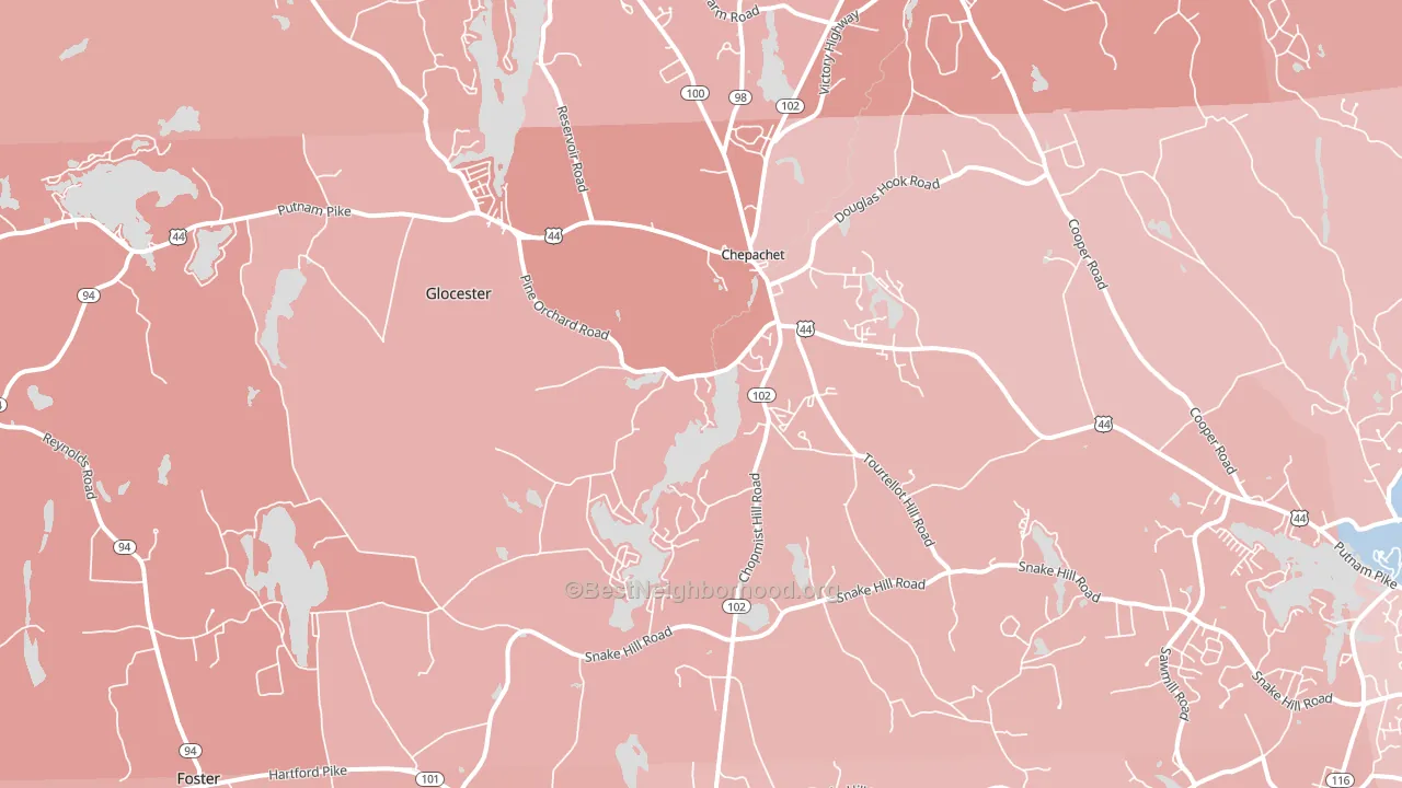 02814, RI block-group political-lean map