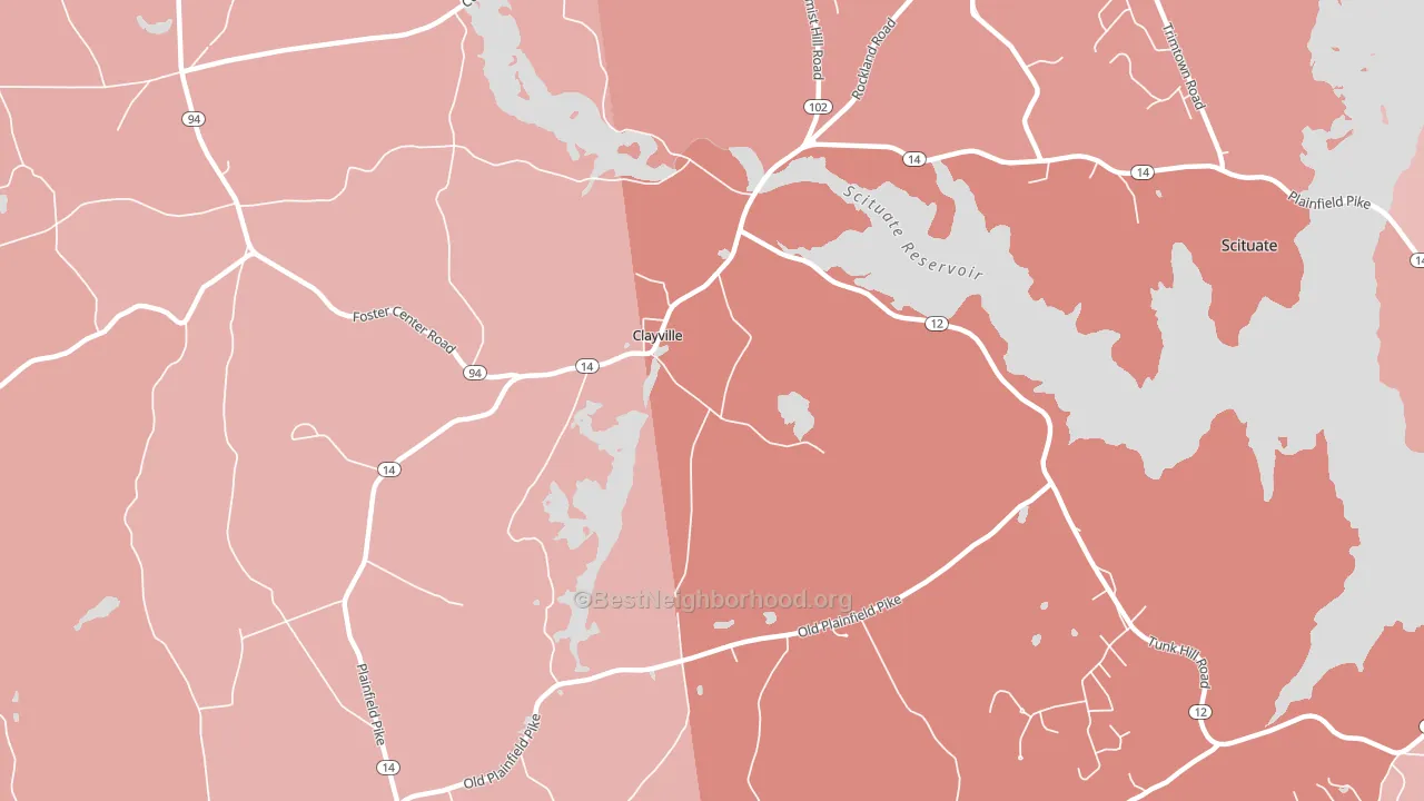 02815, RI block-group political-lean map