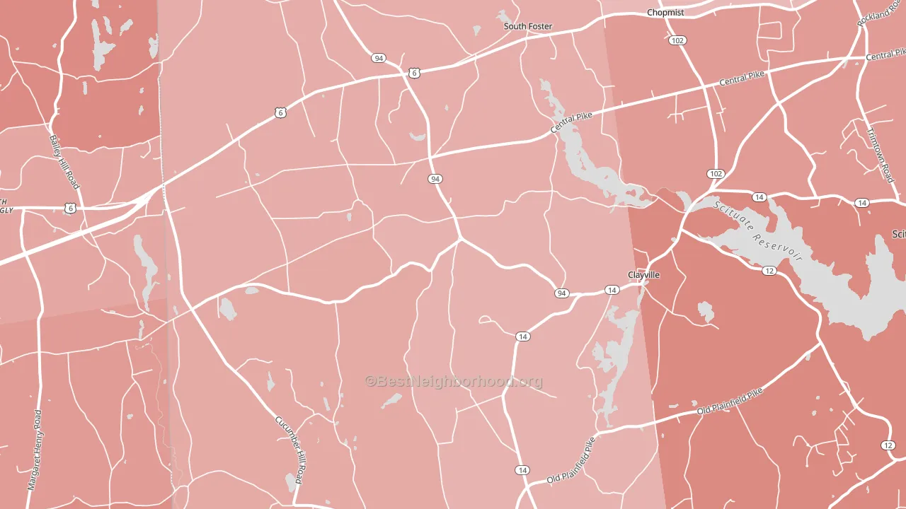 02825, RI block-group political-lean map