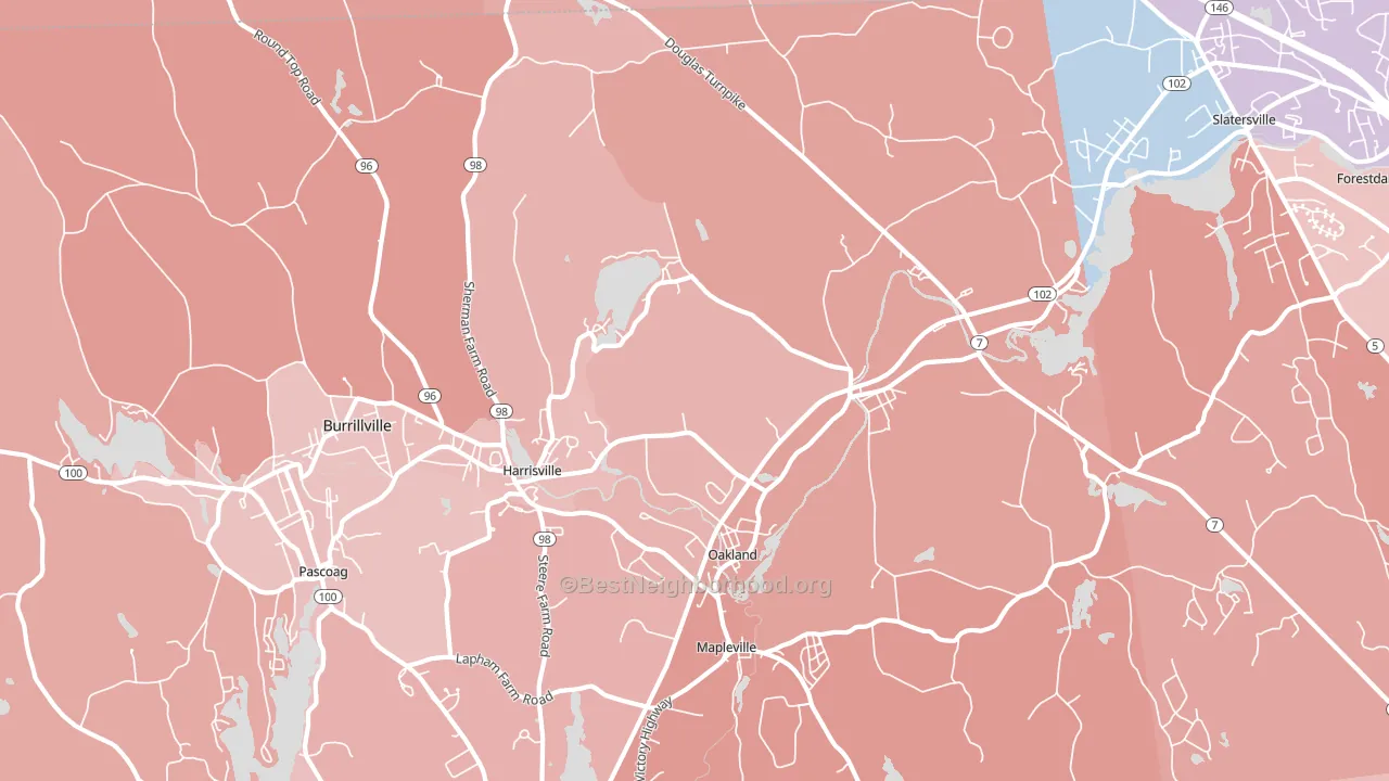 02830, RI block-group political-lean map