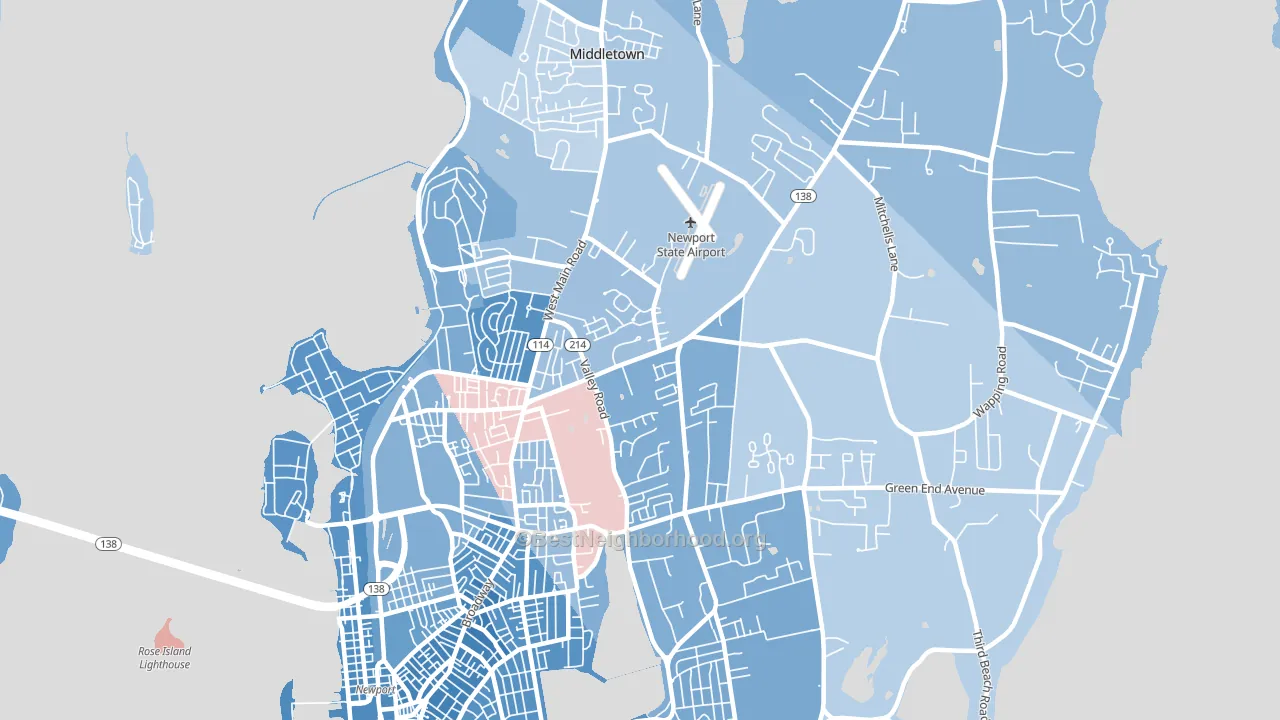 02842, RI block-group political-lean map