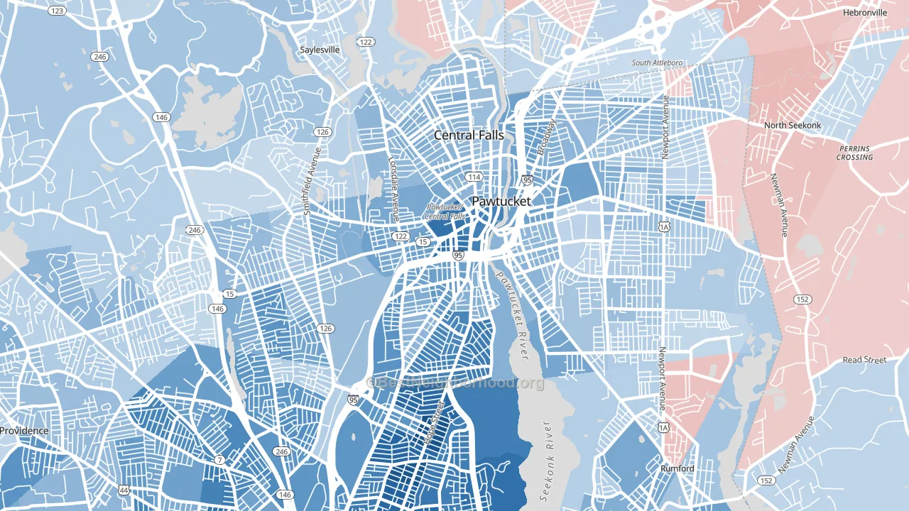 02860, RI block-group political-lean map