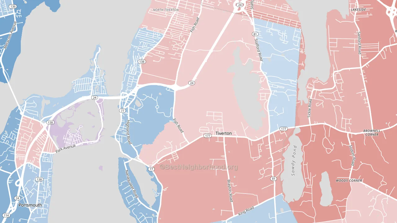 02878, RI block-group political-lean map
