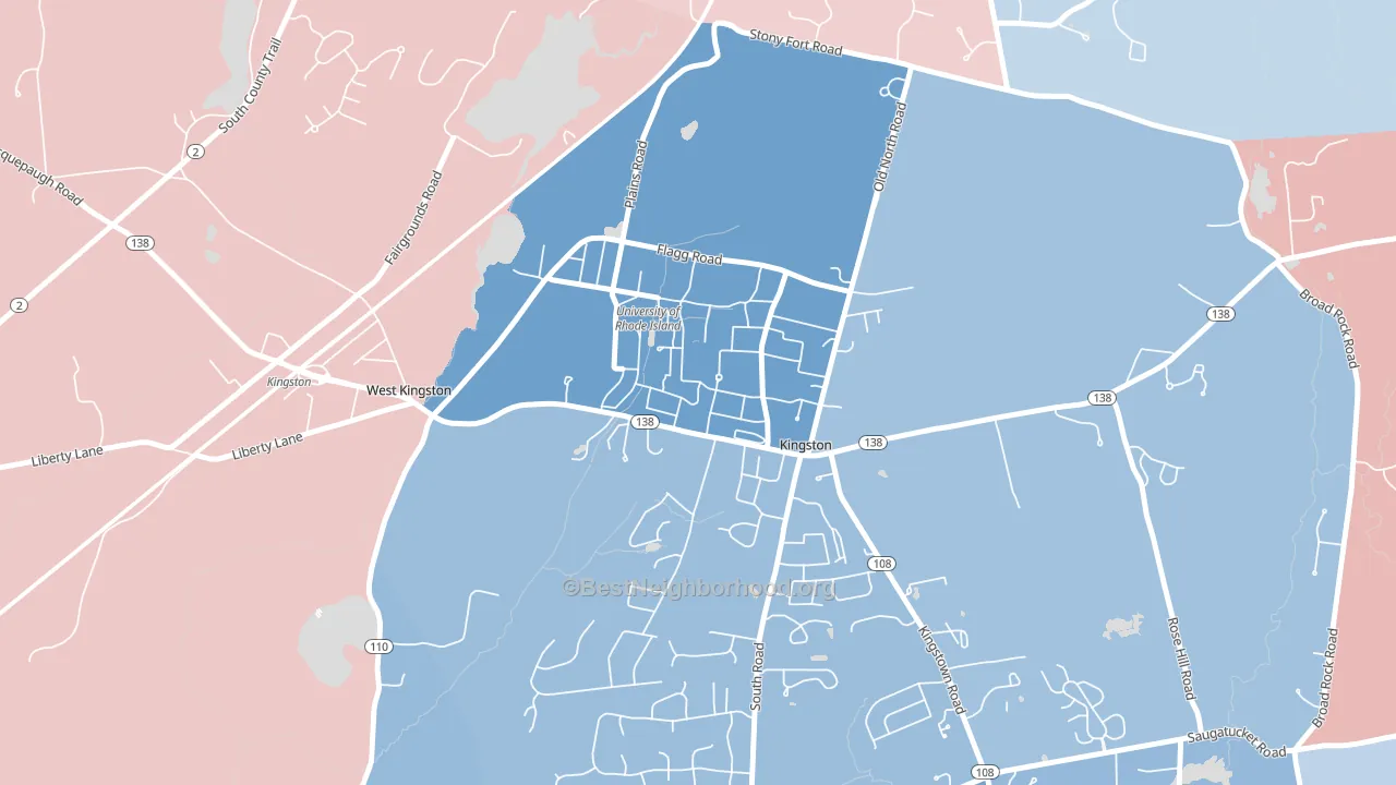 02881, RI block-group political-lean map
