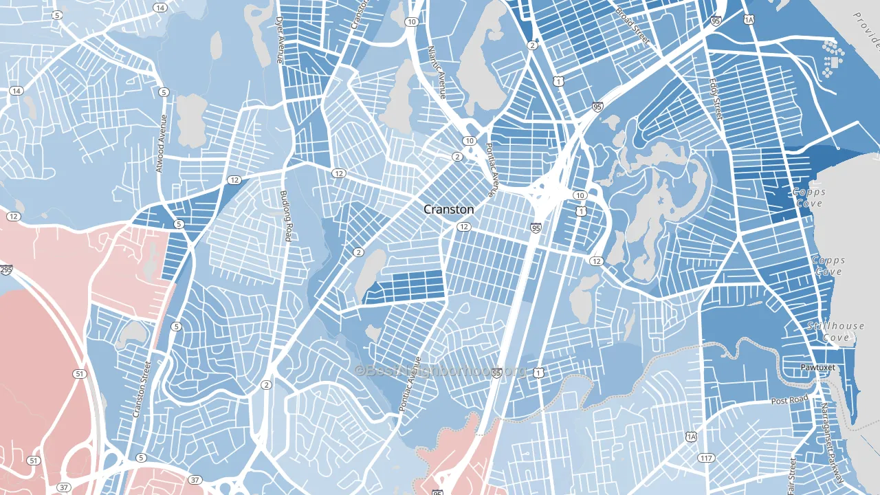 02910, RI block-group political-lean map