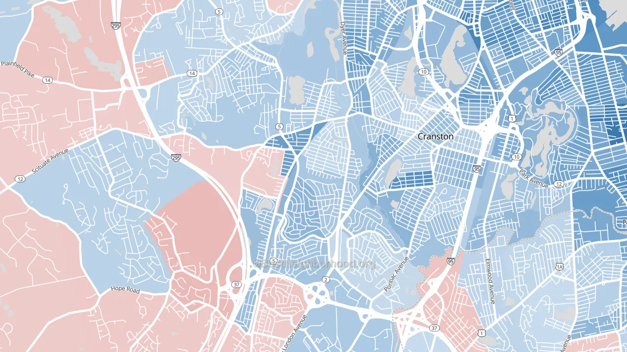 02920, RI block-group political-lean map