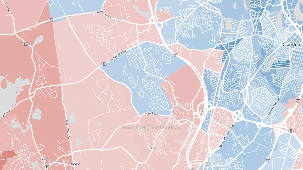 02921, RI block-group political-lean map