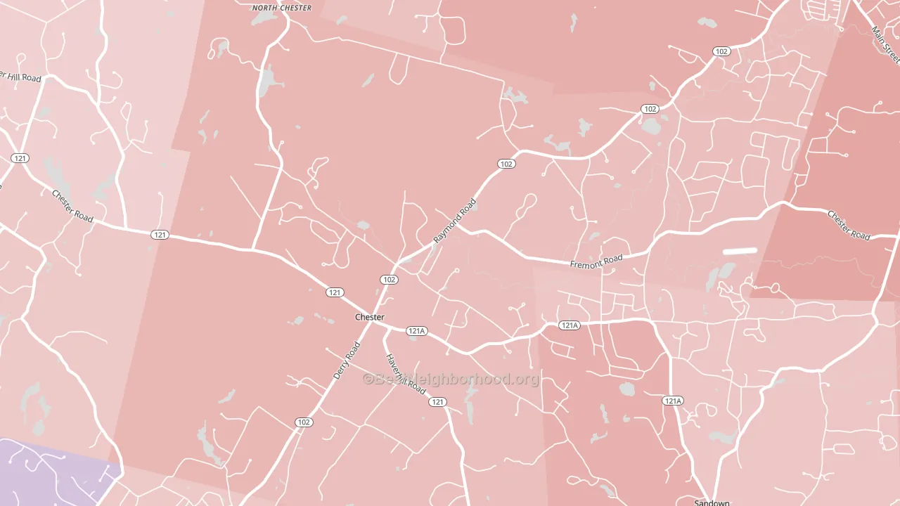 03036, NH block-group political-lean map