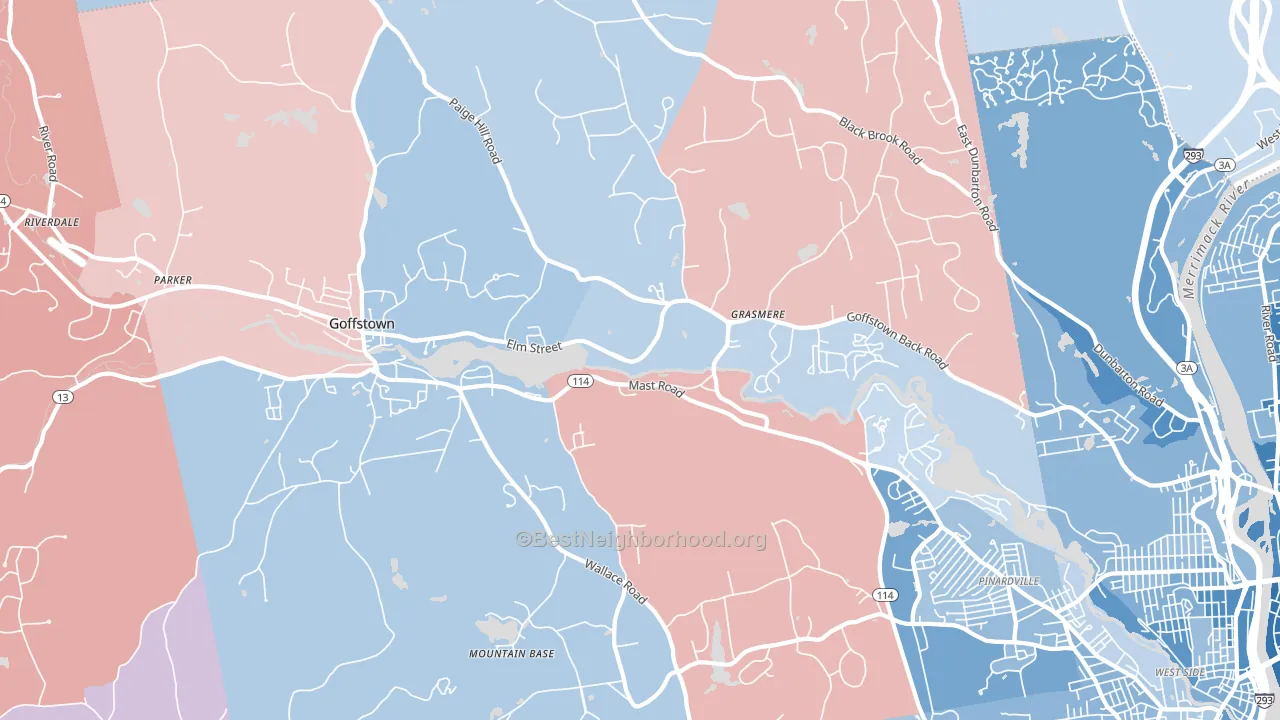 03045, NH block-group political-lean map