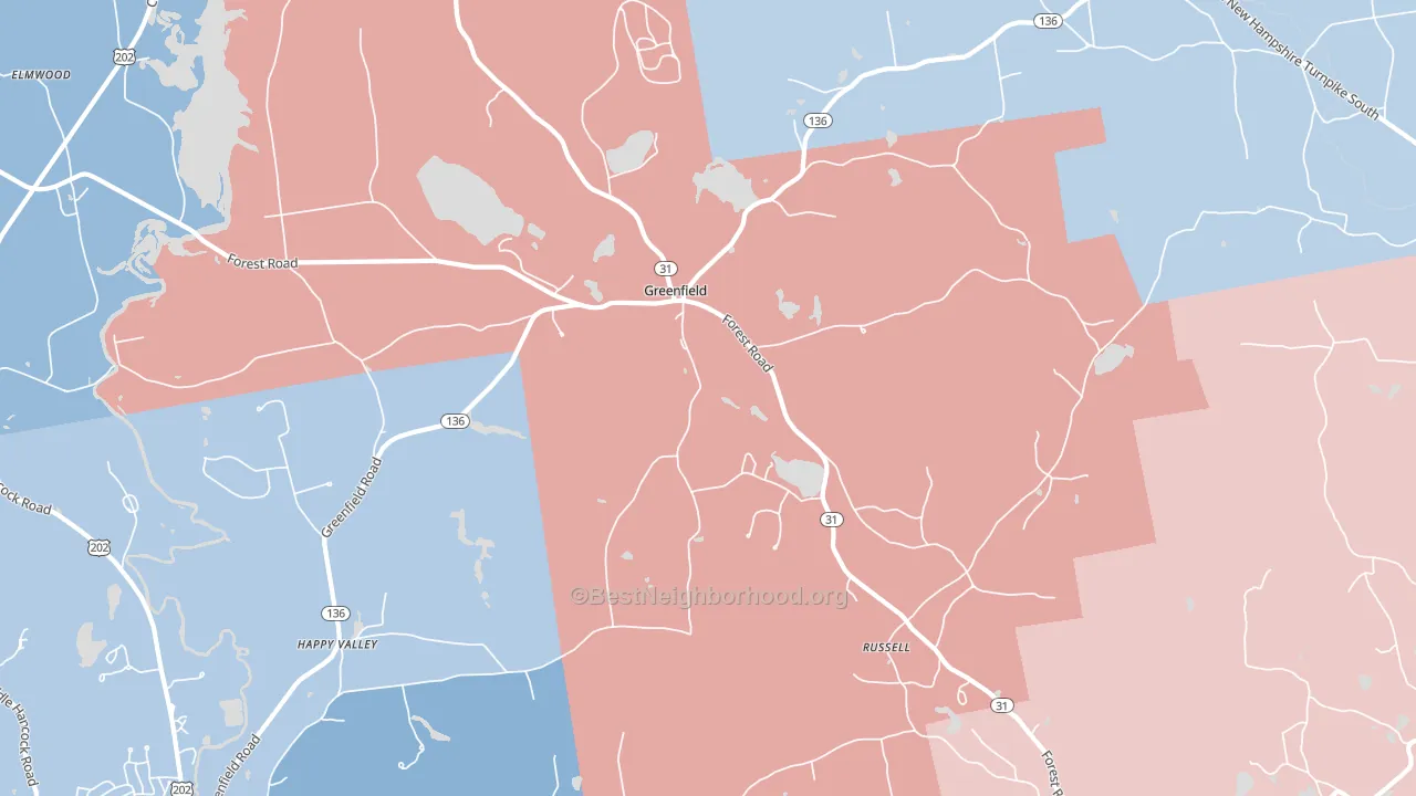 03047, NH block-group political-lean map