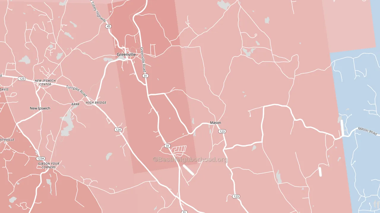 03048, NH block-group political-lean map