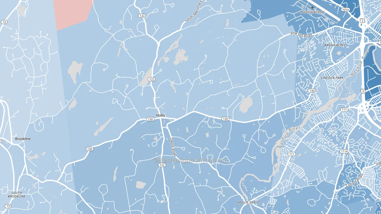 03049, NH block-group political-lean map