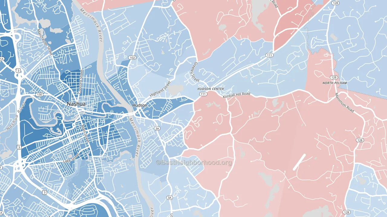 03051, NH block-group political-lean map