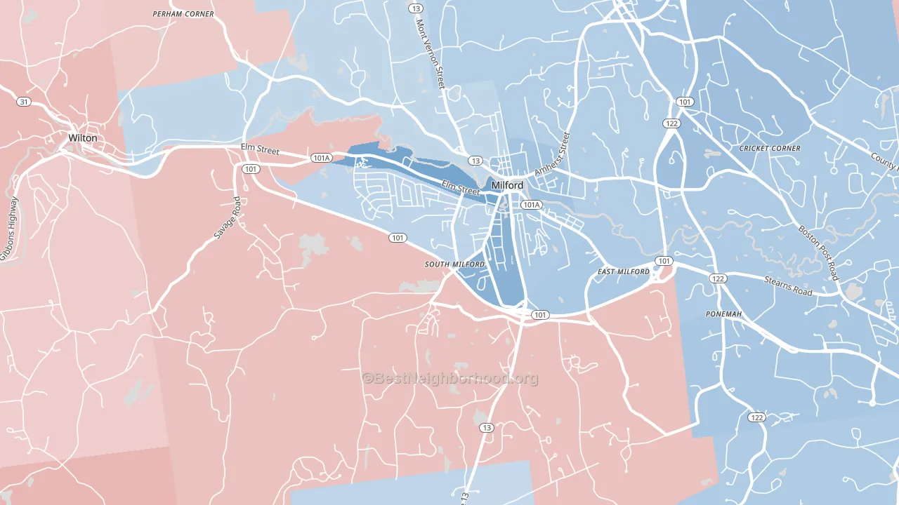 03055, NH block-group political-lean map