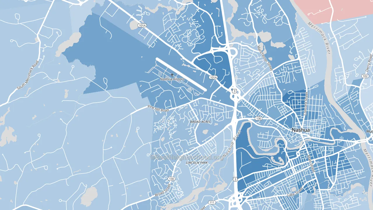 03063, NH block-group political-lean map